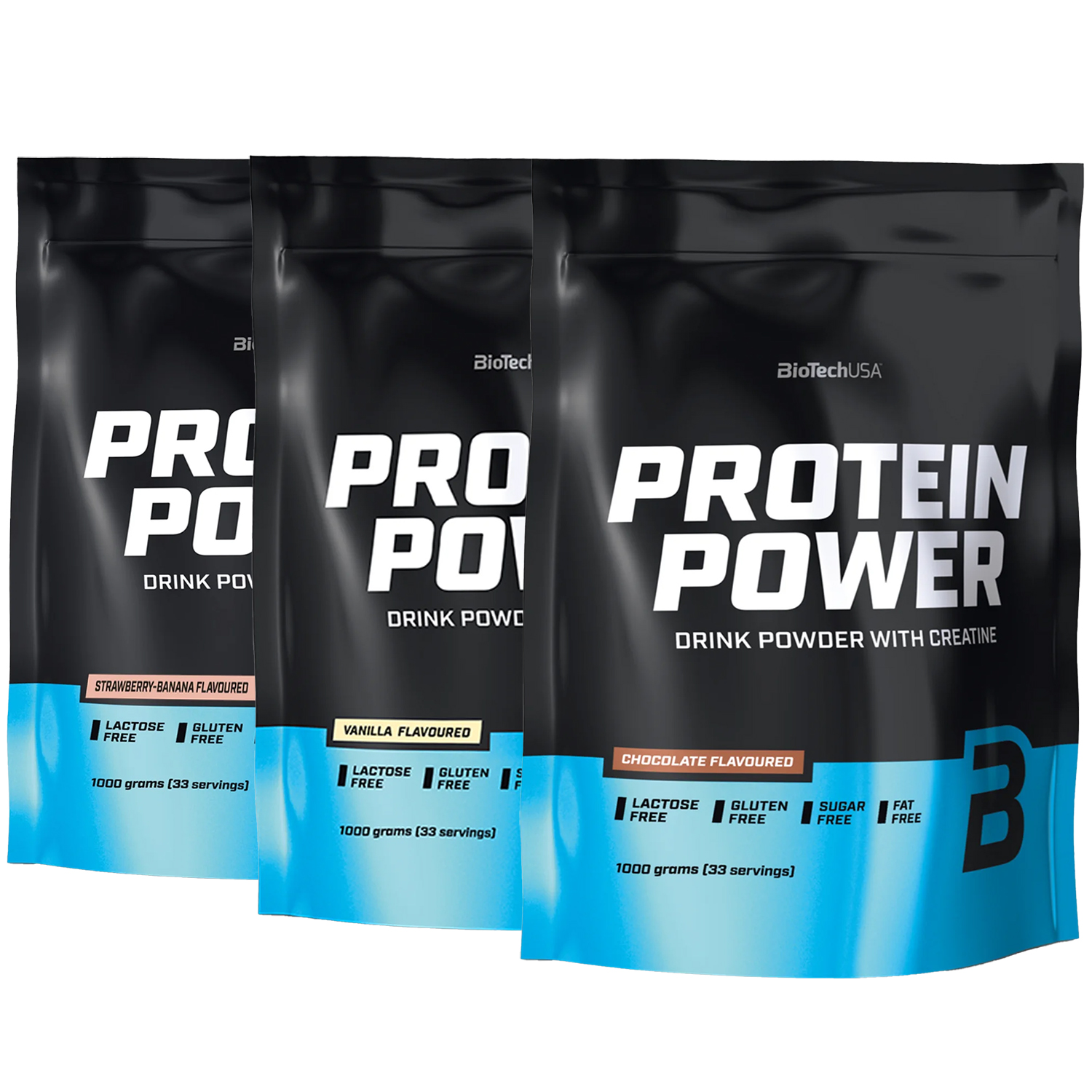 Biotech Usa   Power Protein Smage Pakke  3 X 1kg