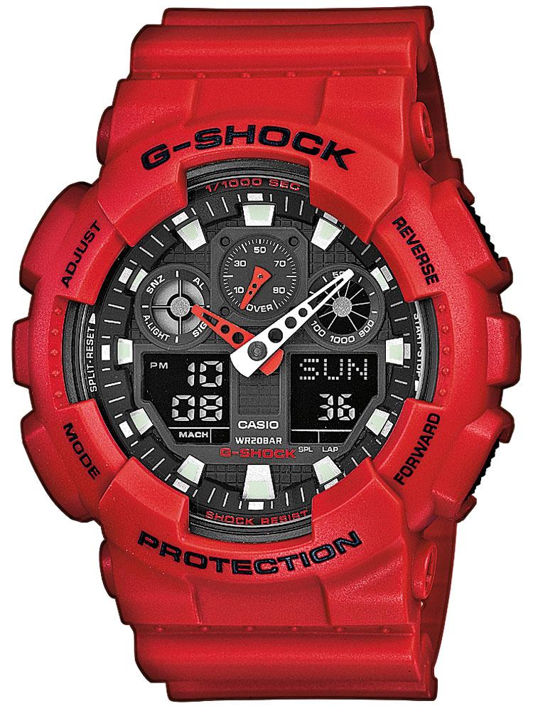 Casio Ga 100b 4aer Herreur G Shock Ur Rødt