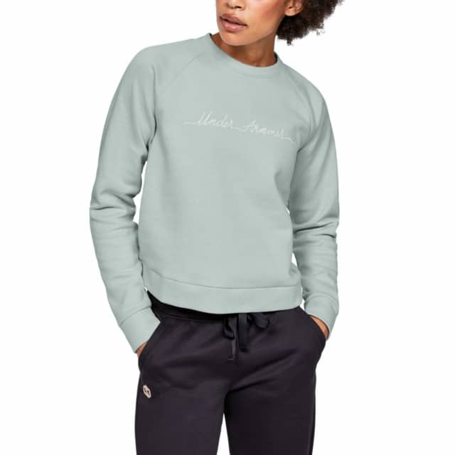 Kvinders Under Armour Recovery Fleece Med Tryk   Atlas Green M