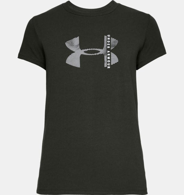 Kvinders Under Armour Short Sleeve Graphic Crew T Shirt   Dark Green Xs