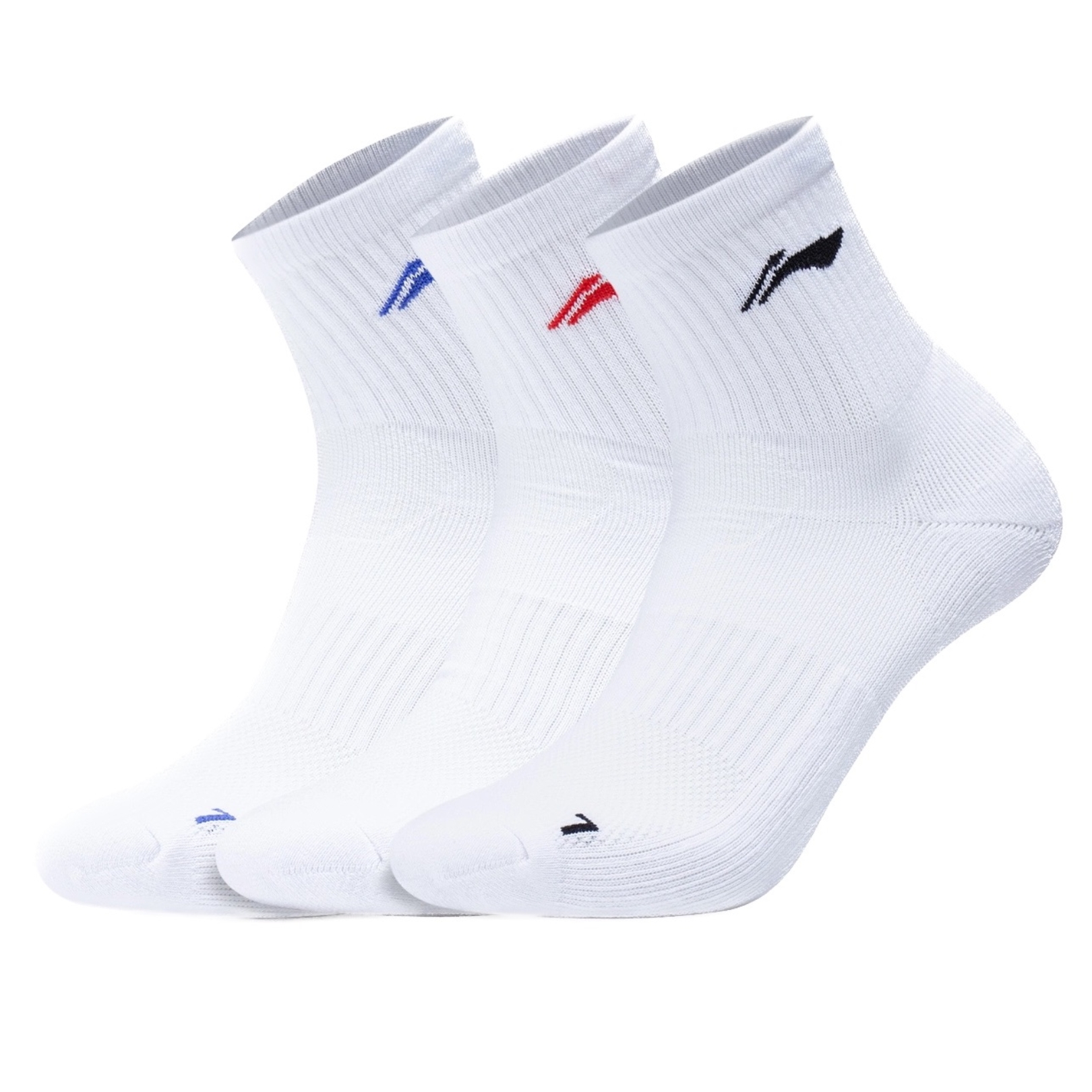 Li Ning Awts003 2 Short Socks 3 Pack White