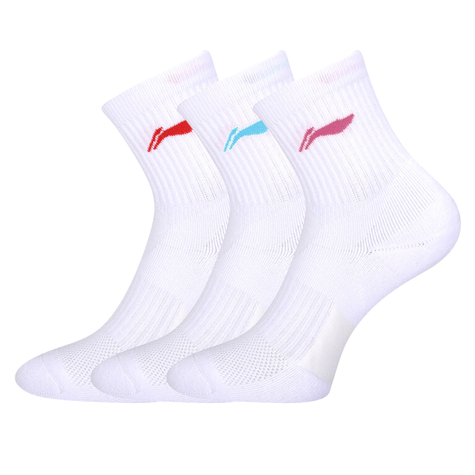 Li Ning Awts005 2 Short Socks 3 Pack White