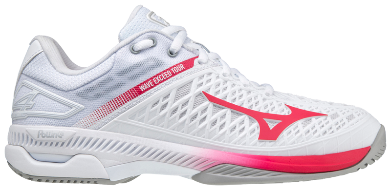 Mizuno Exceed Tour 4 Ac Women  Hvid Rød  Padelsko   38 5