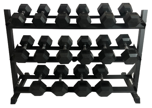 Odin 340kg Hex Set Pakketilbud  8 Sæt Håndvægte   Rack