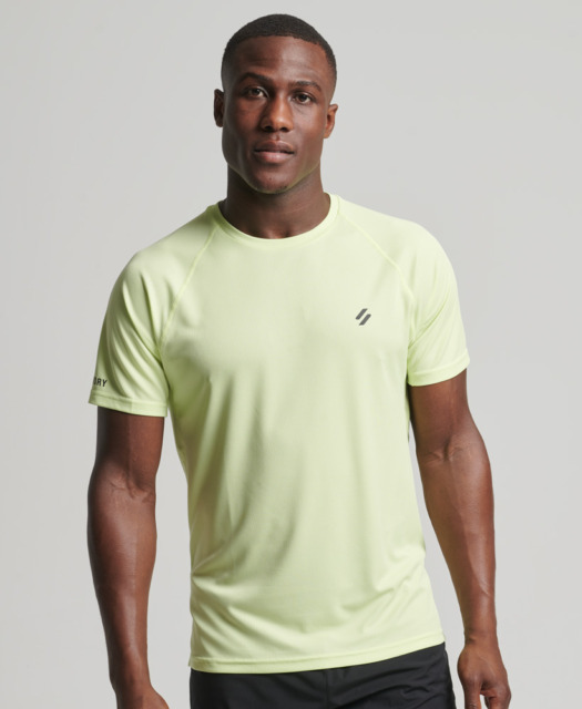 Superdry Sport   Train Active Short Sleeve T Shirt   Lime Yellow Xl