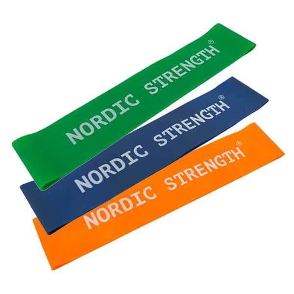 Træningselastik 3 Pack Fra Nordic Strength  Grøn Blå Orange