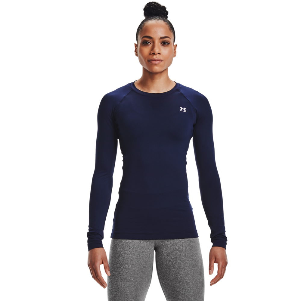 Under Armour Kvinders   Coldgear Authentics Crew   Midnight Navy Xxl