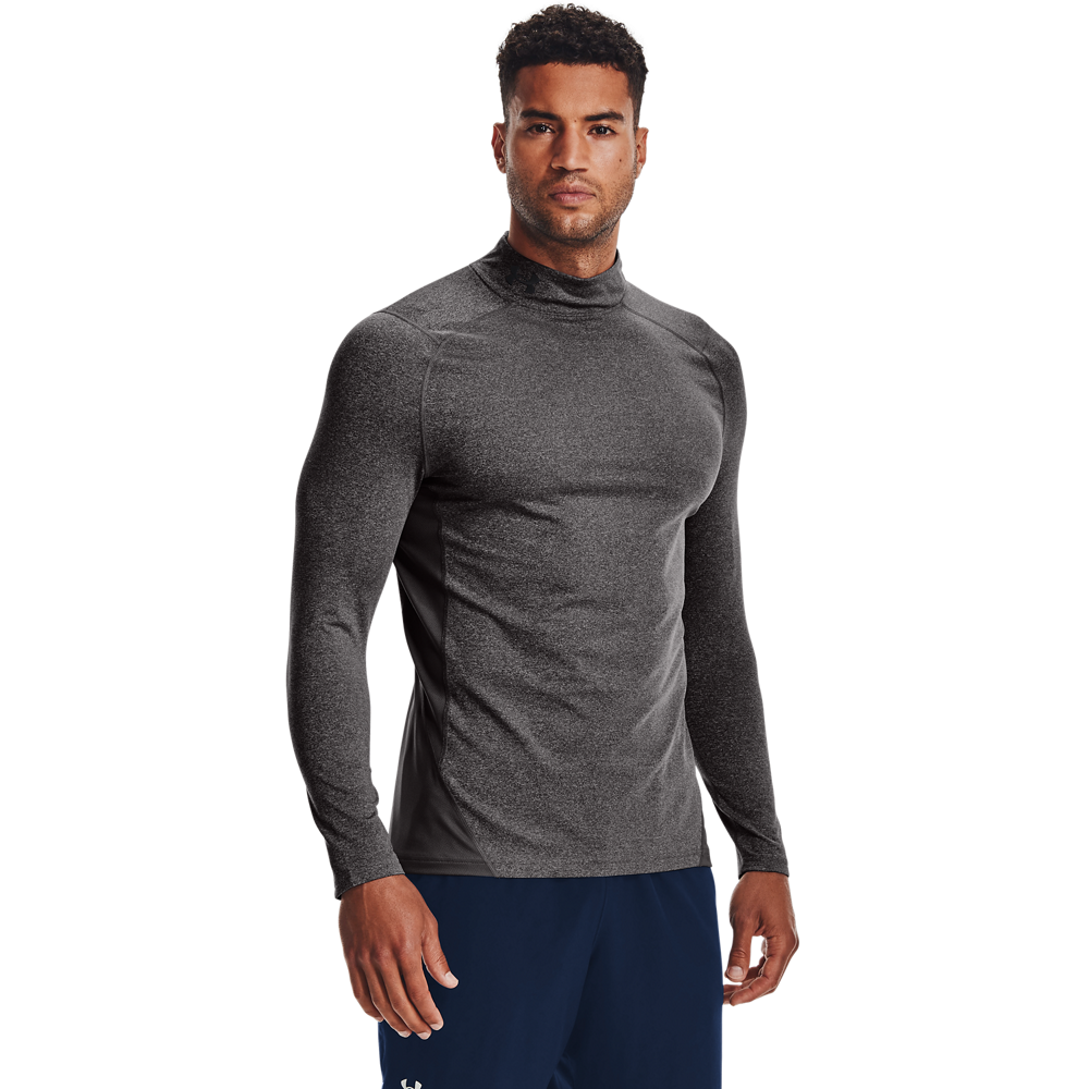 Under Armour Mænds   Coldgear Armour Fitted Mock   Charcoal Light Heather Xl