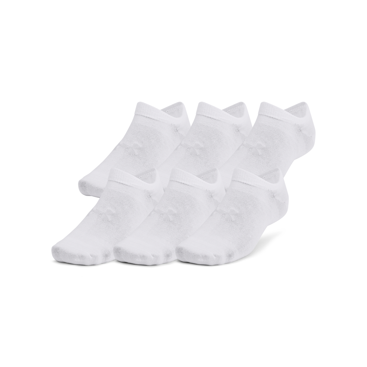Under Armour Unisex Essential No Show Socks   6 Pack   Hvide L