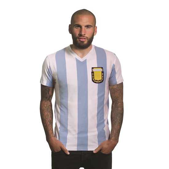 Argentina 1982 V Neck T Shirt   White Small