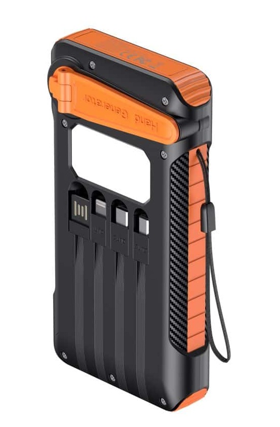Powertrend Powerbank Med Solceller Og Håndsving 10000 Mah