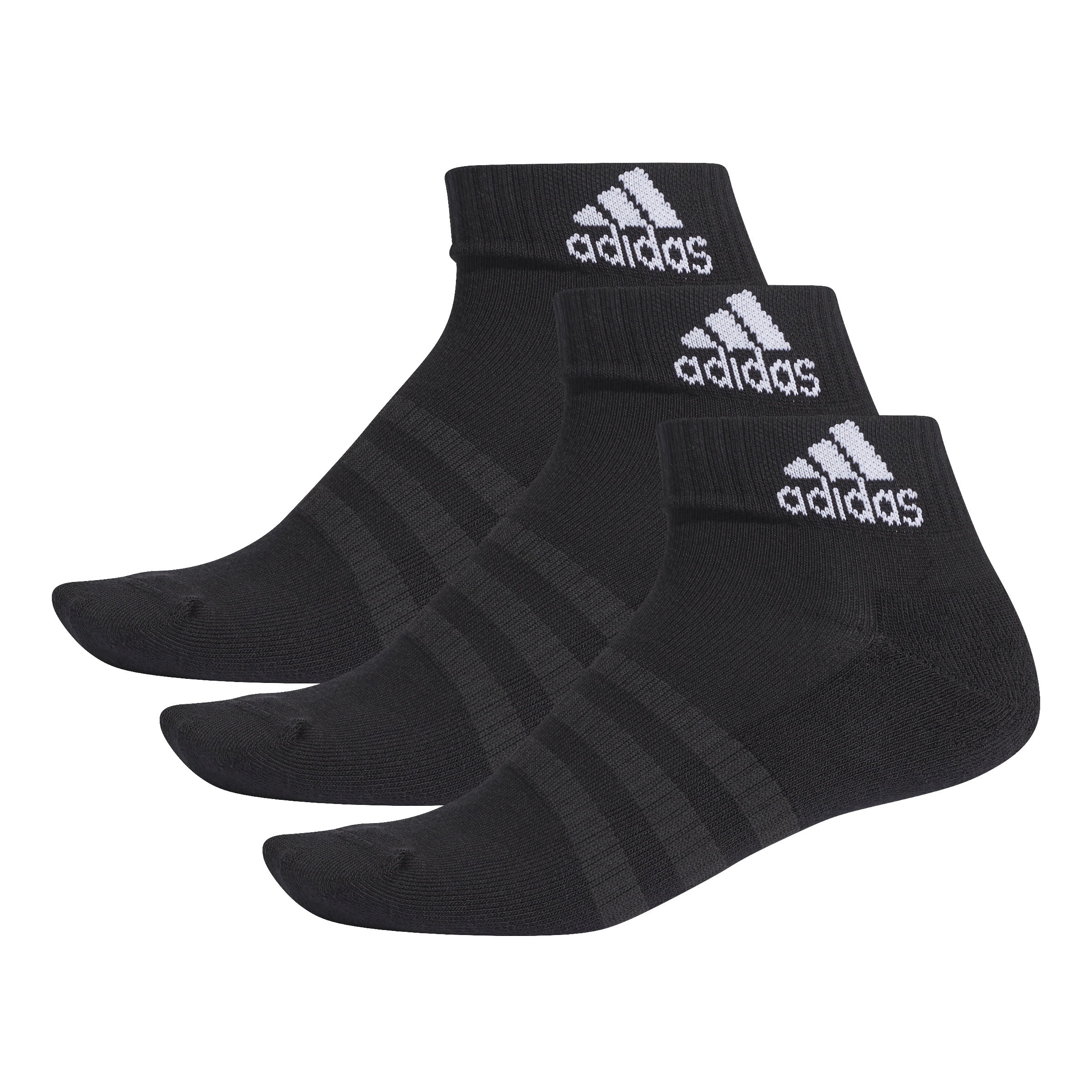 Adidas 3 Stripes Ankelsokker 3 Pak  Sort    S
