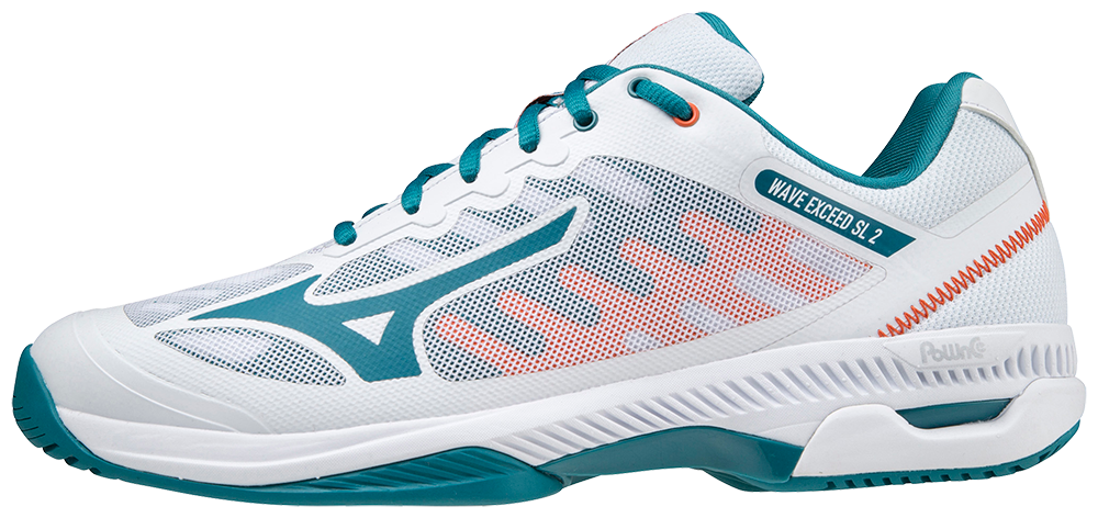 Mizuno Wave Exceed Sl 2  Ac  Padelsko  White Harborblue Firecracker    45