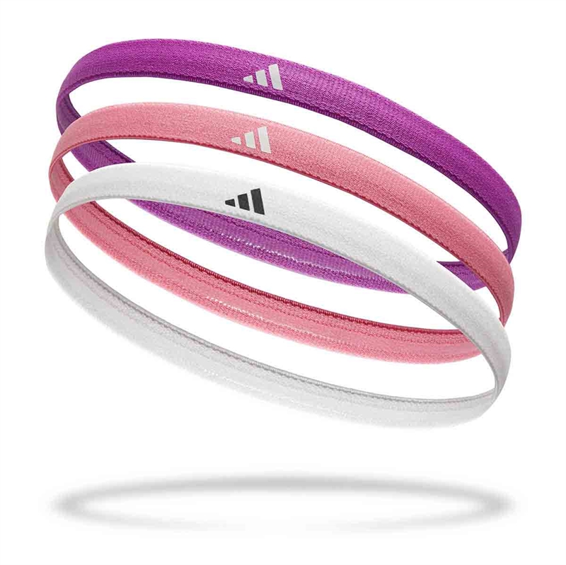 Adidas 3 Pak Hårbånd   Lilla Pink Hvid